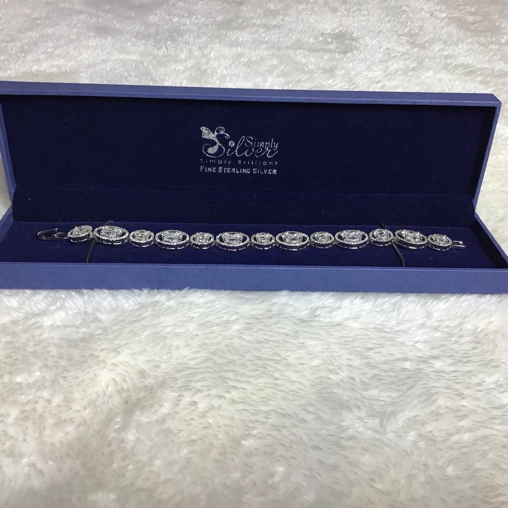 Simply silver simply brilliant fine sterling silver bracelet